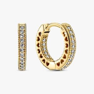 Pandora Gold Heart Hoop Earrings